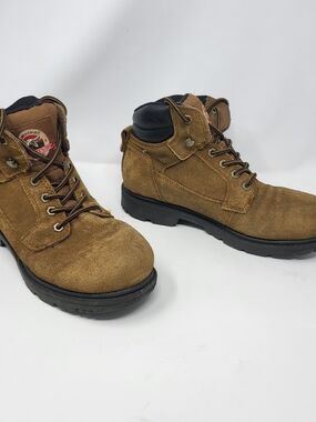 Brahma Tan Suede Lace-Up Men's Work Boots